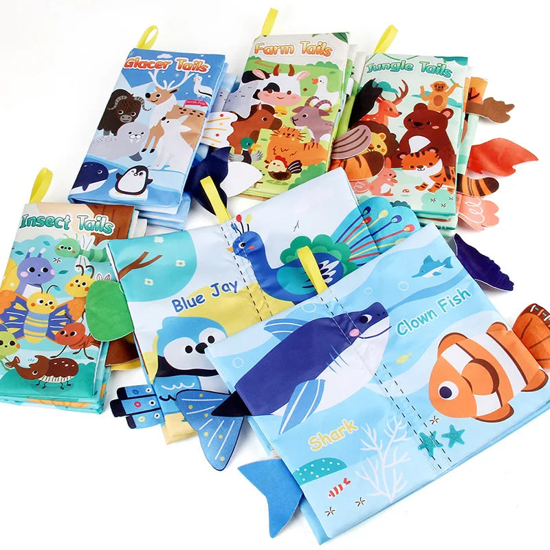 Soft Cloth Sensory Busy Book – Animal Theme Educational Toy Set