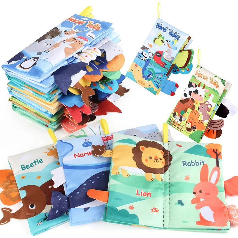 Soft Cloth Sensory Busy Book – Animal Theme Educational Toy Set