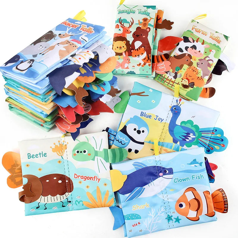 Soft Cloth Sensory Busy Book – Animal Theme Educational Toy Set