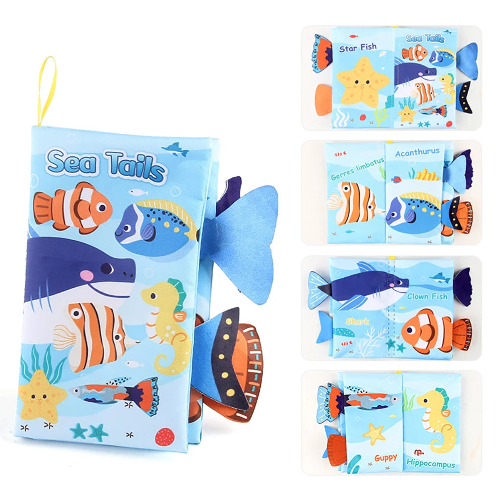 Soft Cloth Sensory Busy Book – Animal Theme Educational Toy Set