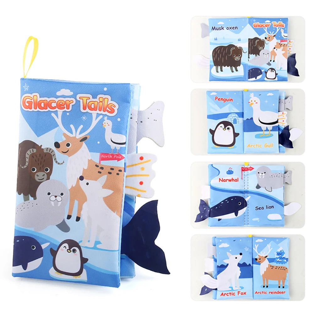 Soft Cloth Sensory Busy Book – Animal Theme Educational Toy Set
