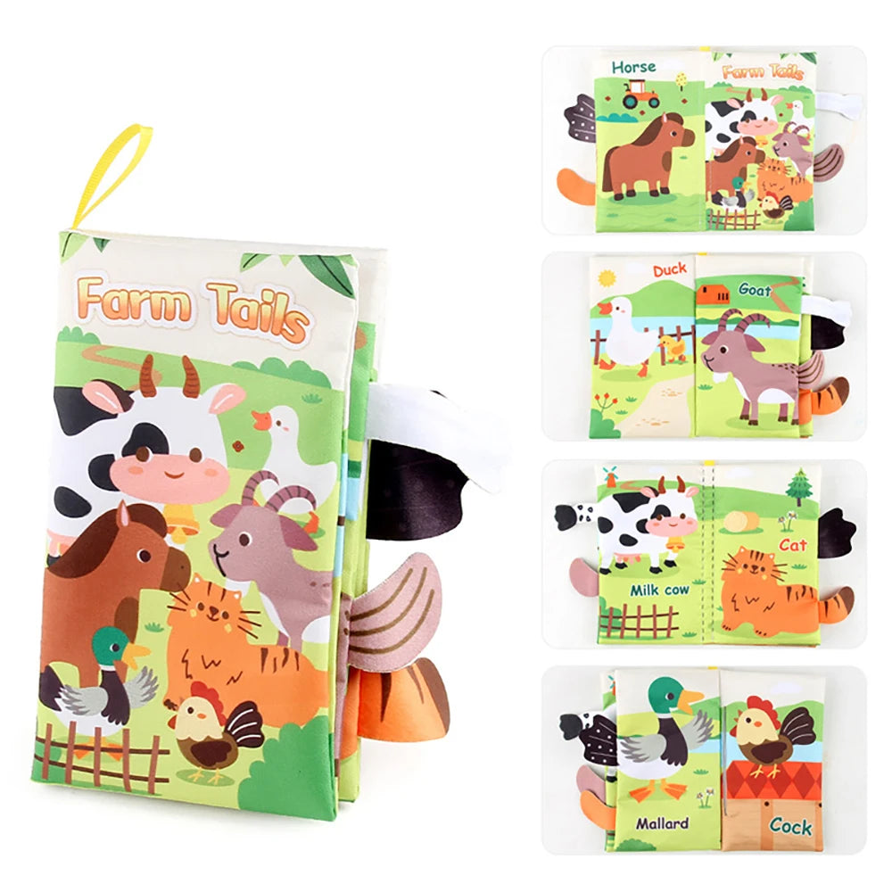 Soft Cloth Sensory Busy Book – Animal Theme Educational Toy Set