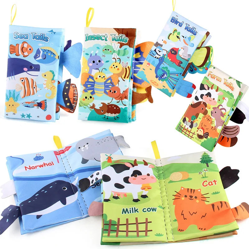Soft Cloth Sensory Busy Book – Animal Theme Educational Toy Set