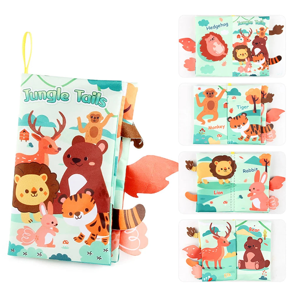 Soft Cloth Sensory Busy Book – Animal Theme Educational Toy Set